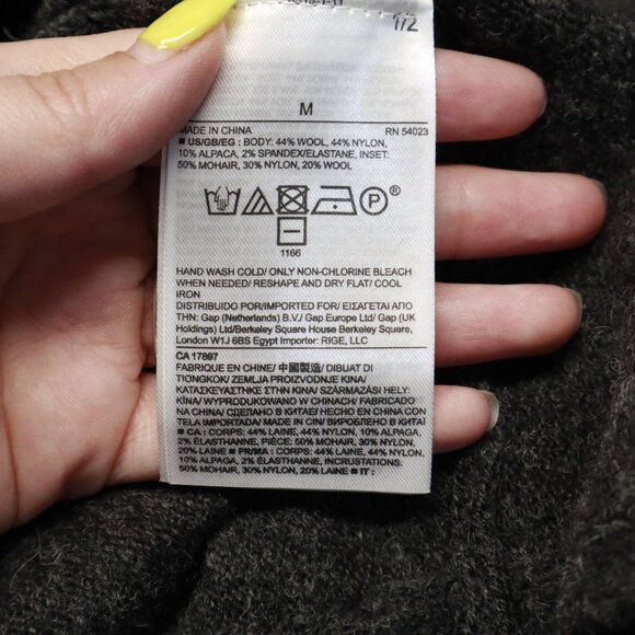 Banana Republic Drapey Open Sweater Vest Womens M Gray Wool Alpaca Mohair Preppy - Picture 5 of 15